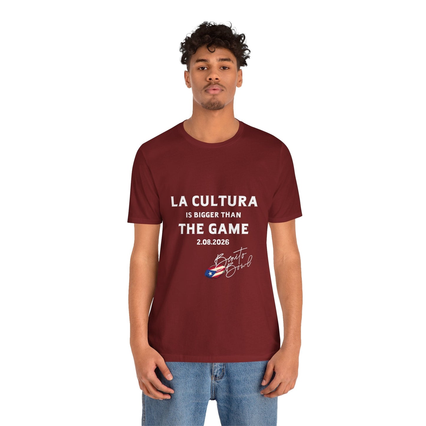 Bad Bunny La Cultura is Bigger Benito Bowl Short Sleeve | Bad Bunny Merch | Bad Bunny NFL Super Bowl Merch