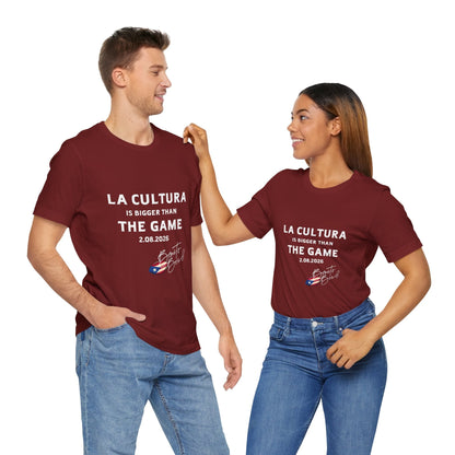 Bad Bunny La Cultura is Bigger Benito Bowl Short Sleeve | Bad Bunny Merch | Bad Bunny NFL Super Bowl Merch