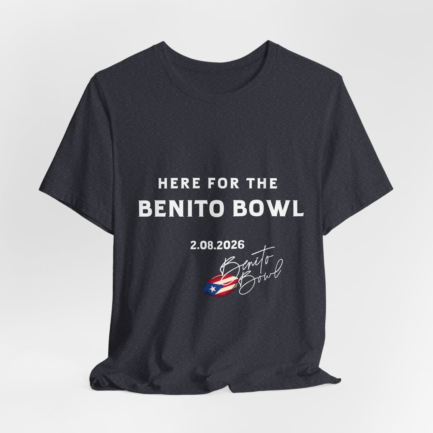 Bad Bunny Benito Bowl Short Sleeve Tee Shirt | Bad Bunny Merch | Bad Bunny NFL Super Bowl Merch