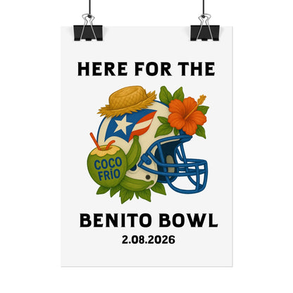 Bad Bunny Benito Bowl Game Day Event Poster | Bad Bunny Merch | Bad Bunny NFL Super Bowl Merch