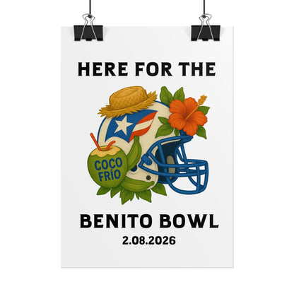 Bad Bunny Benito Bowl Game Day Event Poster | Bad Bunny Merch | Bad Bunny NFL Super Bowl Merch