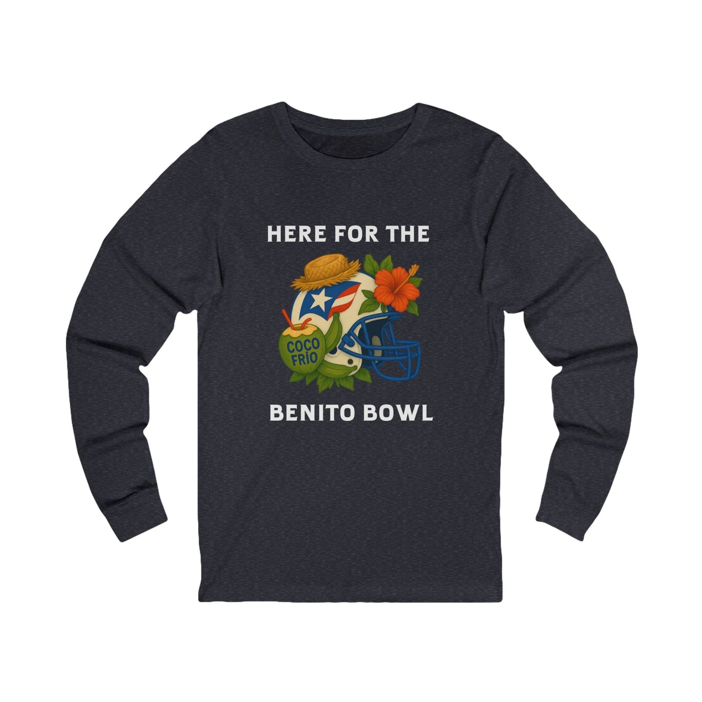 Bad Bunny  Benito Bowl Long Sleeve Tee | Bad Bunny Merch | Bad Bunny NFL Super Bowl Merch