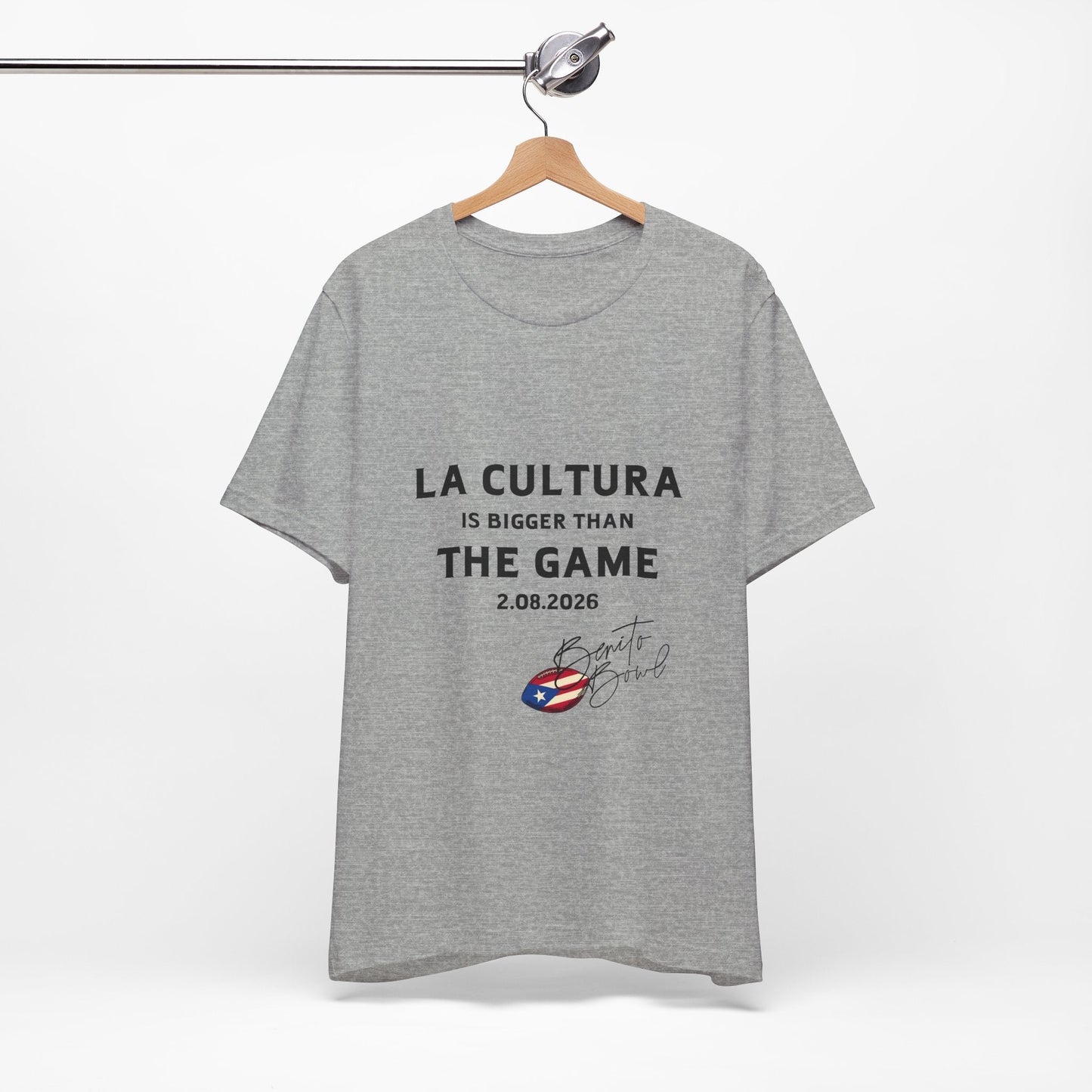 Bad Bunny La Cultura is Bigger Benito Bowl Short Sleeve | Bad Bunny Merch | Bad Bunny NFL Super Bowl Merch