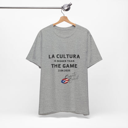 Bad Bunny La Cultura is Bigger Benito Bowl Short Sleeve | Bad Bunny Merch | Bad Bunny NFL Super Bowl Merch