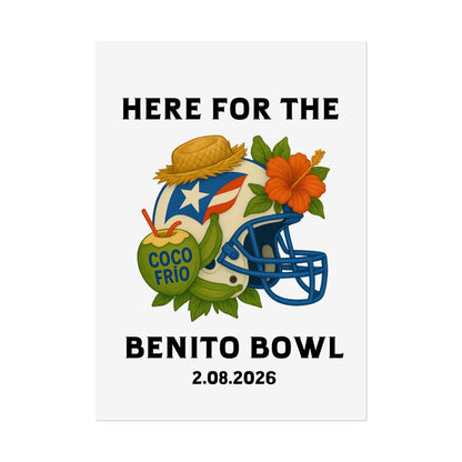 Bad Bunny Benito Bowl Game Day Event Poster | Bad Bunny Merch | Bad Bunny NFL Super Bowl Merch