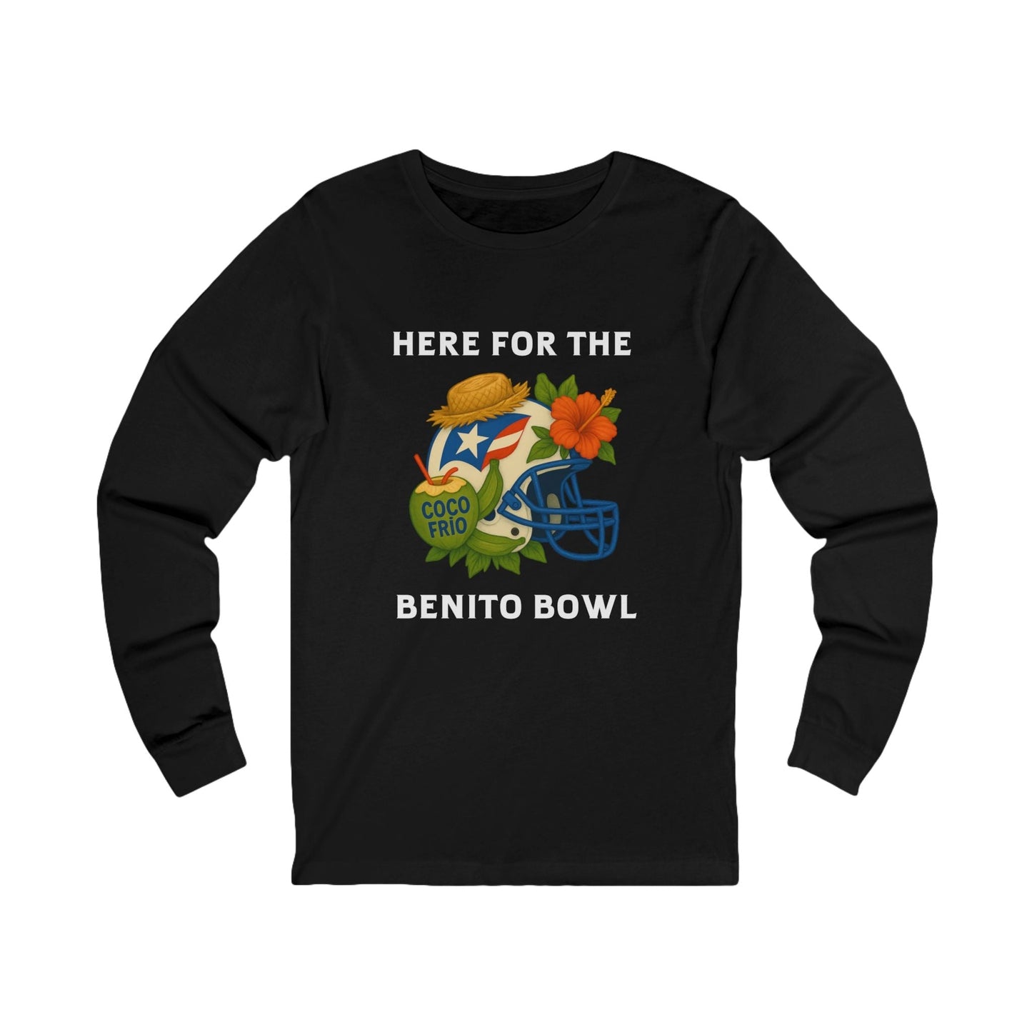 Bad Bunny  Benito Bowl Long Sleeve Tee | Bad Bunny Merch | Bad Bunny NFL Super Bowl Merch