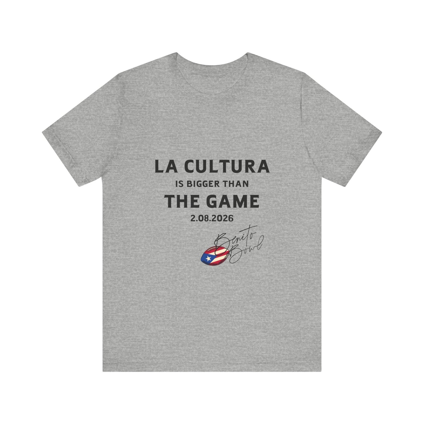 Bad Bunny La Cultura is Bigger Benito Bowl Short Sleeve | Bad Bunny Merch | Bad Bunny NFL Super Bowl Merch