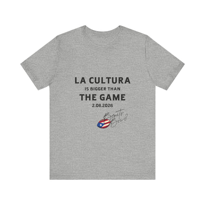 Bad Bunny La Cultura is Bigger Benito Bowl Short Sleeve | Bad Bunny Merch | Bad Bunny NFL Super Bowl Merch