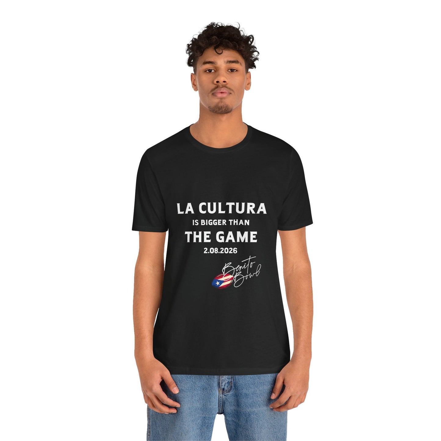 Bad Bunny La Cultura is Bigger Benito Bowl Short Sleeve | Bad Bunny Merch | Bad Bunny NFL Super Bowl Merch
