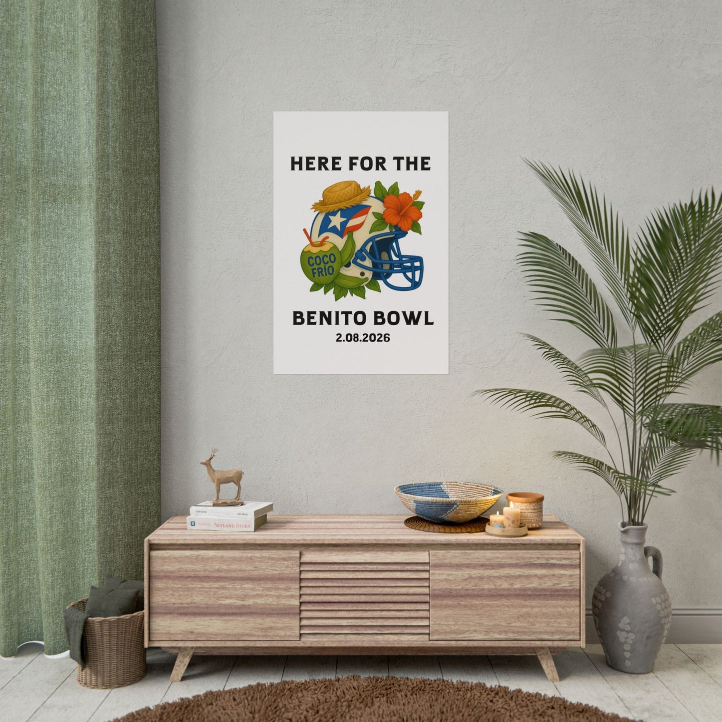 Bad Bunny Benito Bowl Game Day Event Poster | Bad Bunny Merch | Bad Bunny NFL Super Bowl Merch