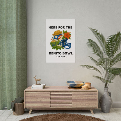 Bad Bunny Benito Bowl Game Day Event Poster | Bad Bunny Merch | Bad Bunny NFL Super Bowl Merch