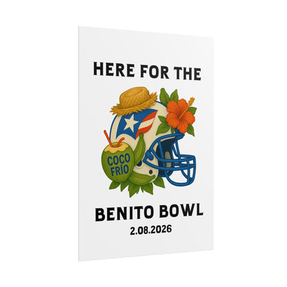 Bad Bunny Benito Bowl Game Day Event Poster | Bad Bunny Merch | Bad Bunny NFL Super Bowl Merch