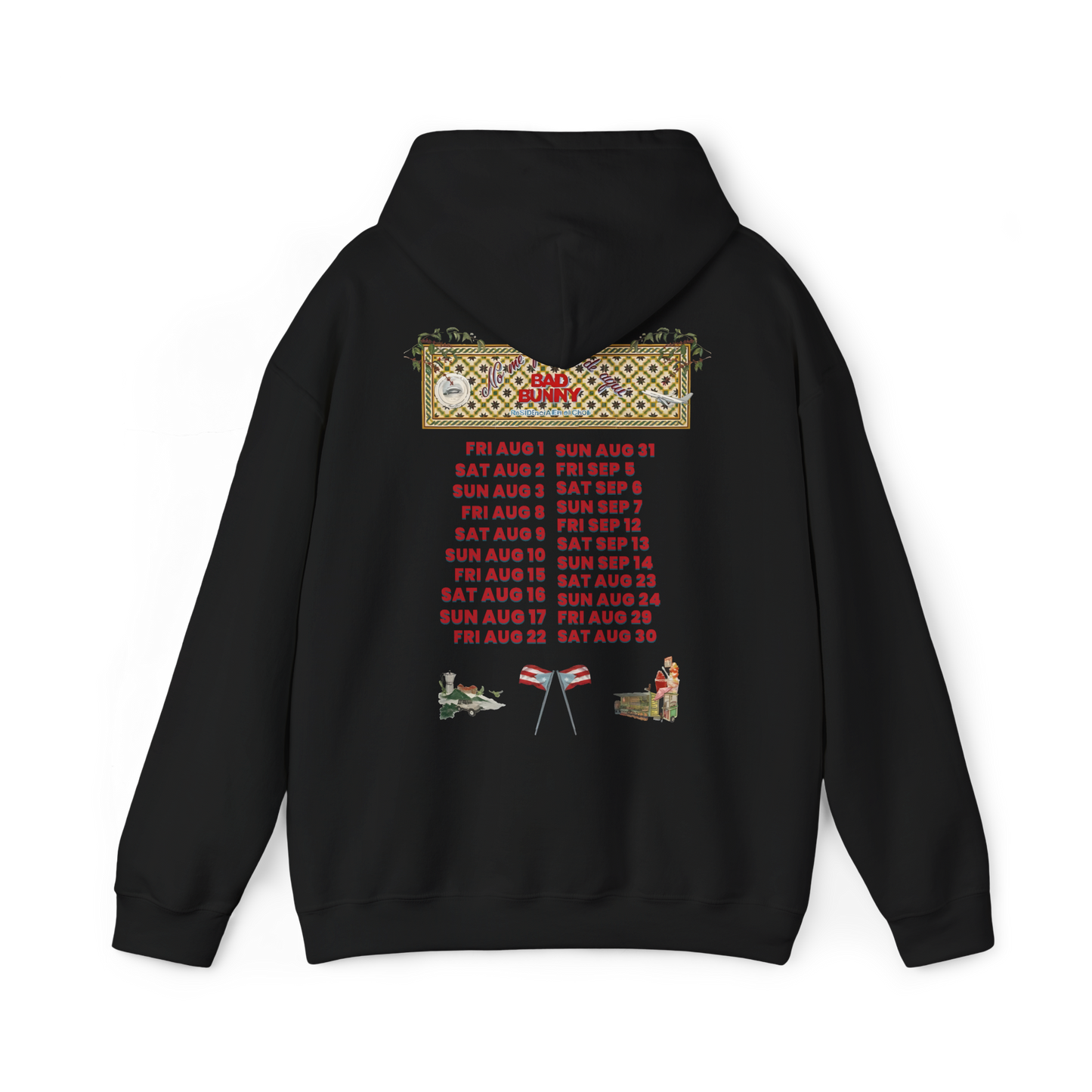 Bad Bunny Concho Tour Dates Hoodie | Bad Bunny Merch | Bad Bunny NFL Super Bowl Merch