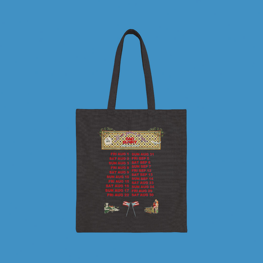 Bad Bunny  Concho Tour Dates Black Tote Bag| Bad Bunny Merch | Bad Bunny NFL Super Bowl Merch