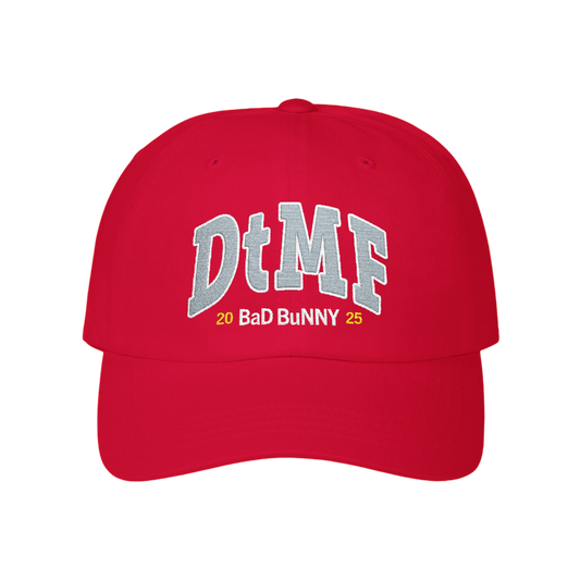 Bad Bunny Embroidered Red Cap| Bad Bunny Merch | Bad Bunny NFL Super Bowl Merch Bad Bunny Merch