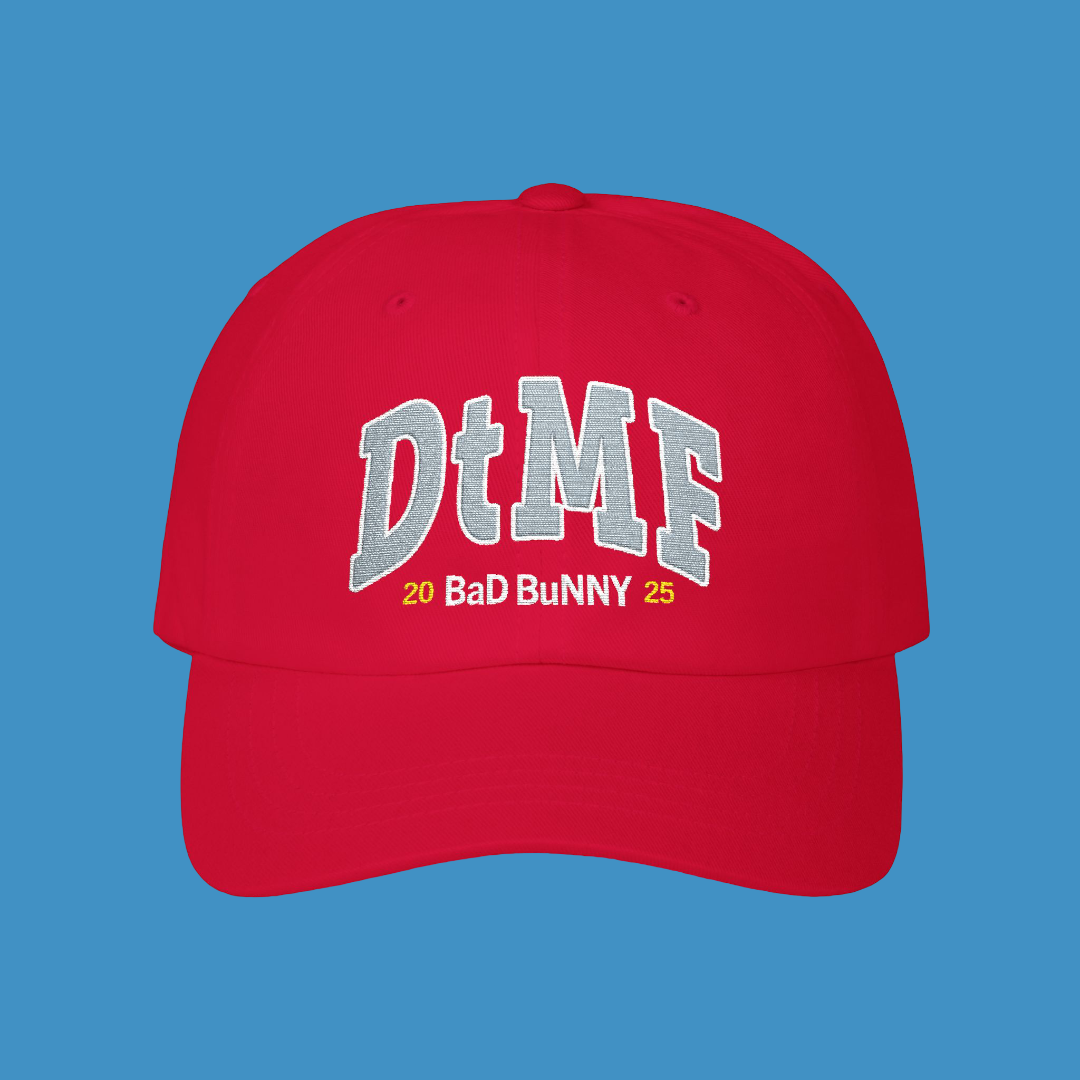 Bad Bunny Embroidered Red Cap| Bad Bunny Merch | Bad Bunny NFL Super Bowl Merch