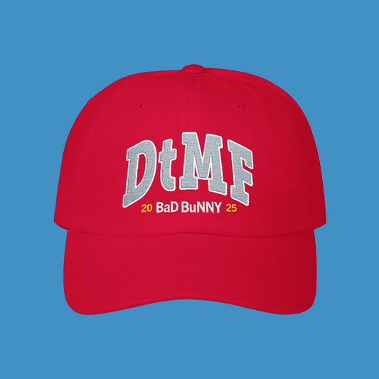 Bad Bunny Embroidered Red Cap| Bad Bunny Merch | Bad Bunny NFL Super Bowl Merch