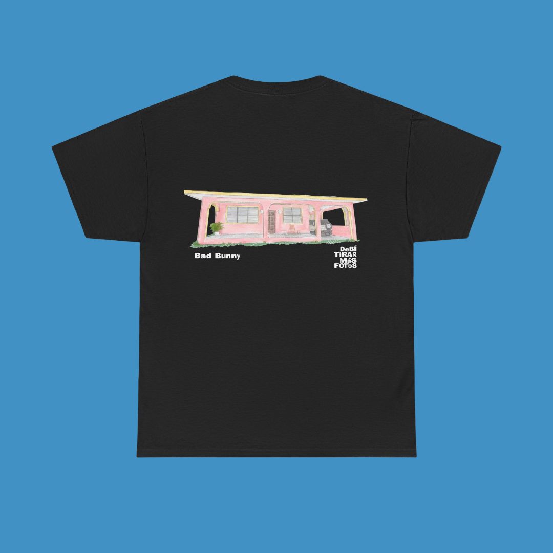 Bad Bunny  La Casita Black Tee | Bad Bunny Merch | Bad Bunny NFL Super Bowl Merch