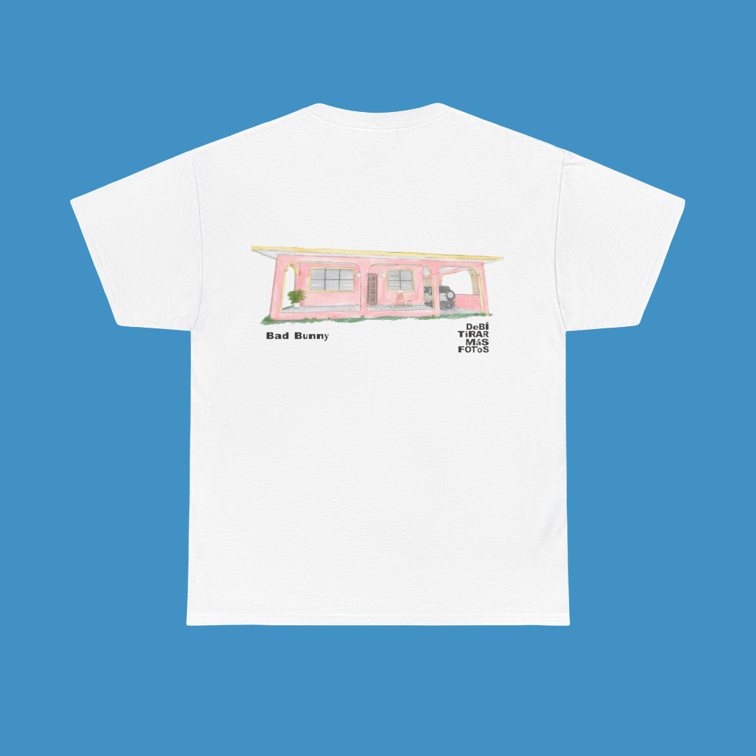 Bad Bunny La Casita White Tee | Bad Bunny Merch | Bad Bunny NFL Super Bowl Merch