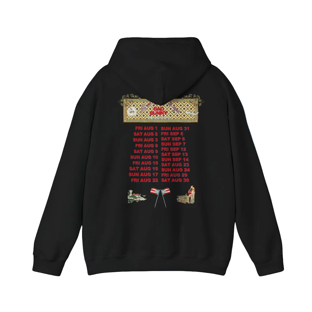 Bad Bunny  DTMF Black Green Concho Tour Dates Hoodie | Bad Bunny Merch | Bad Bunny NFL Super Bowl Merch