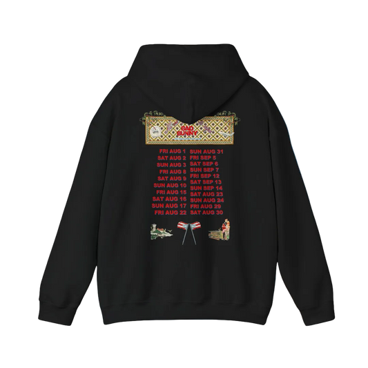 Bad Bunny  DTMF Black Green Concho Tour Dates Hoodie | Bad Bunny Merch | Bad Bunny NFL Super Bowl Merch