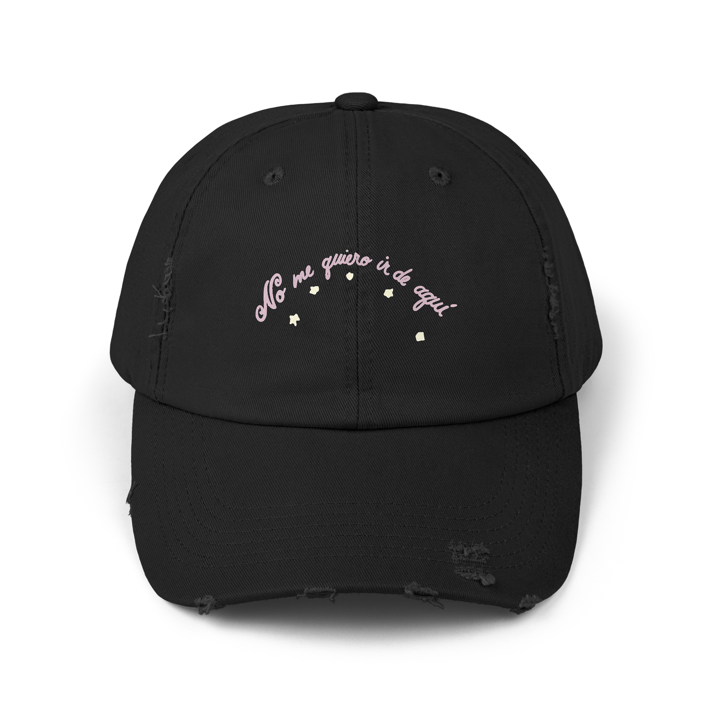 Bad Bunny No me quiero ir Distressed Cap | Bad Bunny Merch | Bad Bunny NFL Super Bowl Merch
