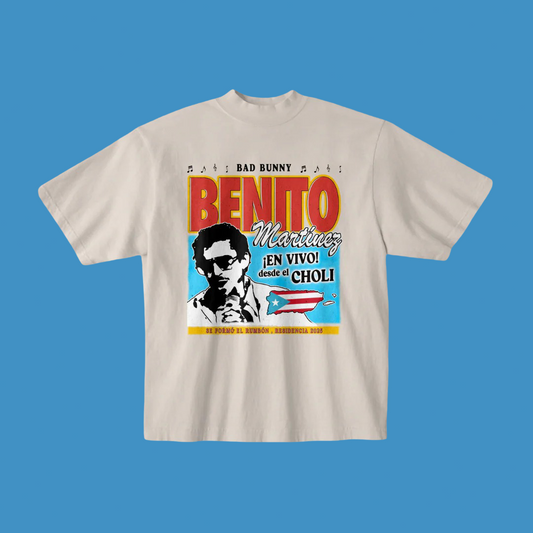 Bad Bunny  Residencia Salsa Off White T-Shirt | Bad Bunny Merch | Bad Bunny NFL Super Bowl Merch