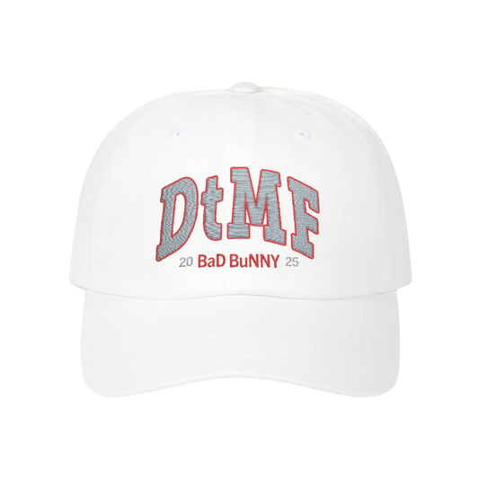 Bad Bunny  Embroidered White Cap| Bad Bunny Merch | Bad Bunny NFL Super Bowl Merch Bad Bunny Merch