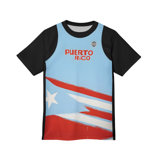 Bad Bunny PR Full Black Jersey Tee  | Bad Bunny Merch | Bad Bunny NFL Super Bowl Merch